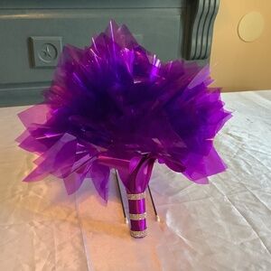 Colored cellophane flower wedding bouquet